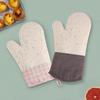 Non Slip Silicone Oven Mittens with Thick Cotton Liner for Cooking Baking Grilling, Heat Resistant Oven Mitts Flexible Gloves