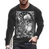Autumn Winter Men's Christmas Pullover Long Sleeve Top Loose Fit Spring Skeleton Youth Men Round Neck Casual T-shirt