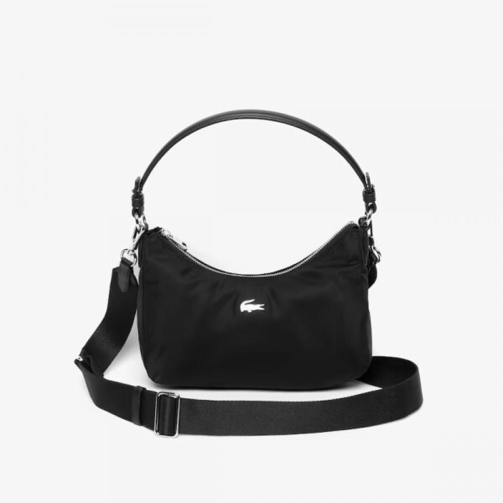 

Lacoste Easy Izzie Nylon Shoulder Hobo Bag 000black