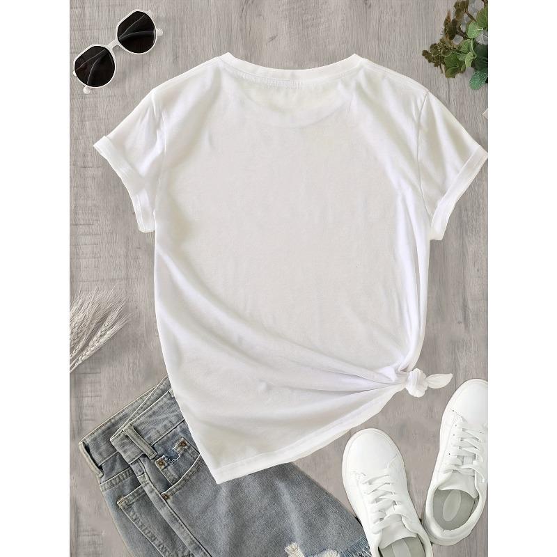 European sizes Letter Print Casual Women'S Summer Clothing, New Short-Sleeve T-Shirt for Spring And Summer