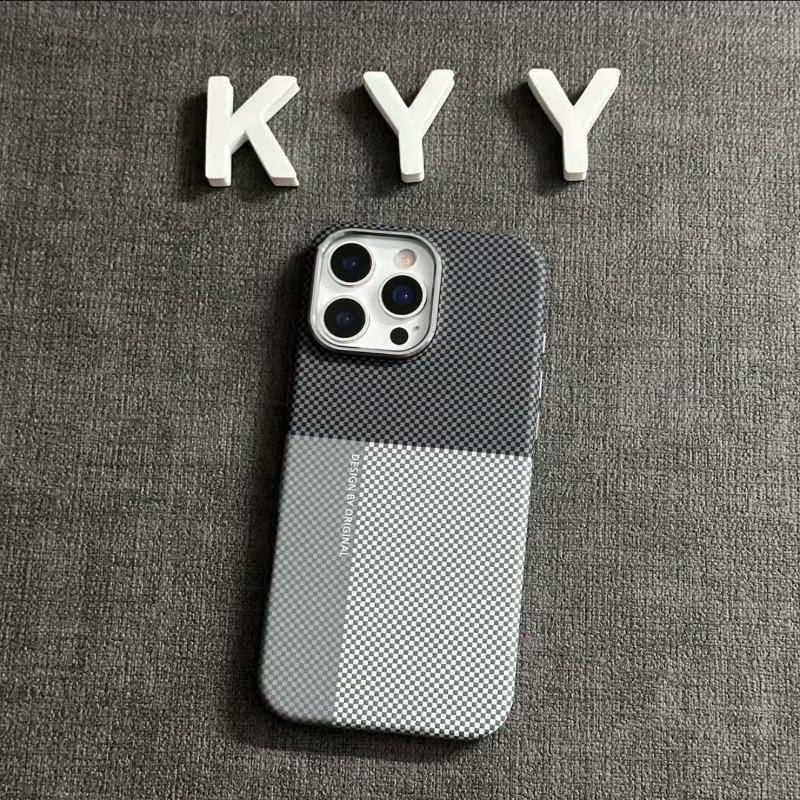 Applicable To IPhone17PROMAX Kevlar Color Block Magnetic Phone Case Apple 16 Skin Feeling Protective Case 14