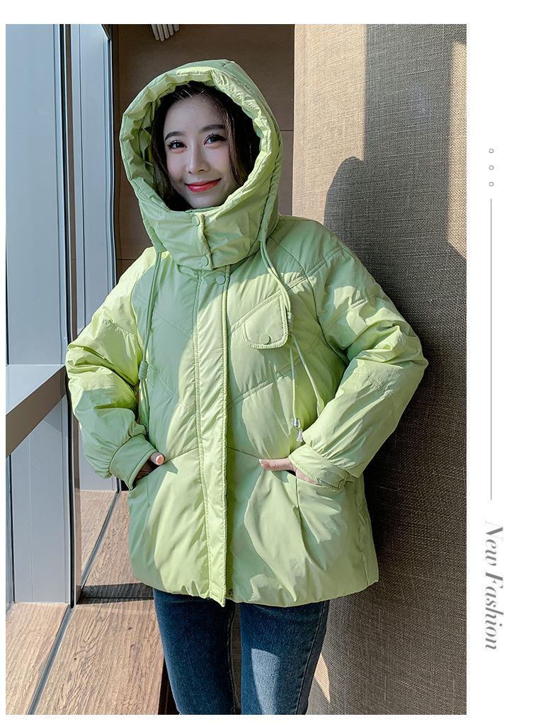 Damen 2025 Winter Kapuzen-Daunenjacke, kurz und zierlich mit verdickten weißen Entendaunen für eine lockere Passform.