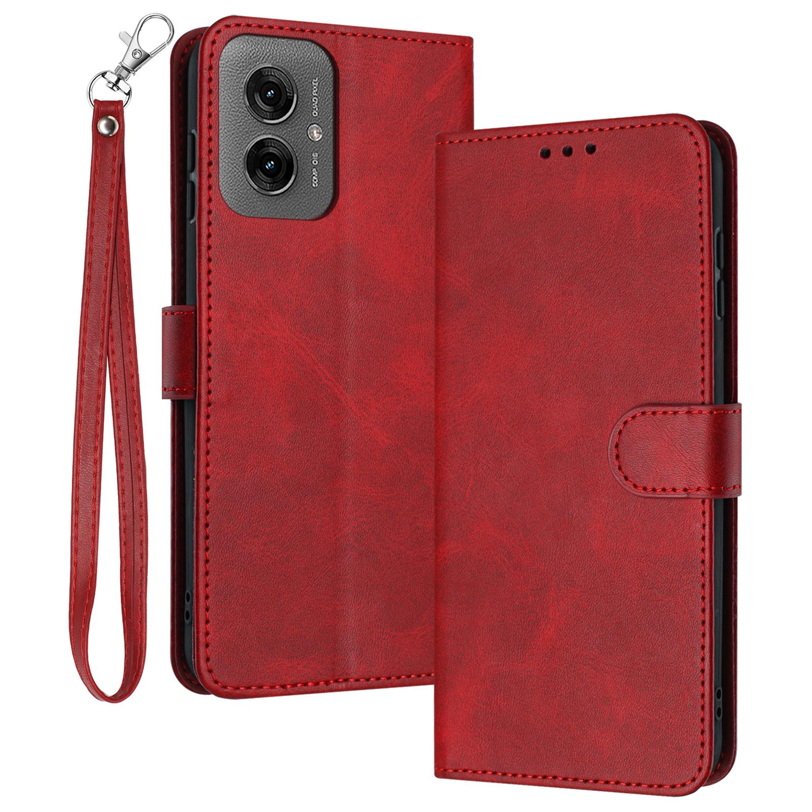 

For Motorola Moto G55 5G Case Flip Stand PU Leather Wallet Phone Cover Calf Texture A