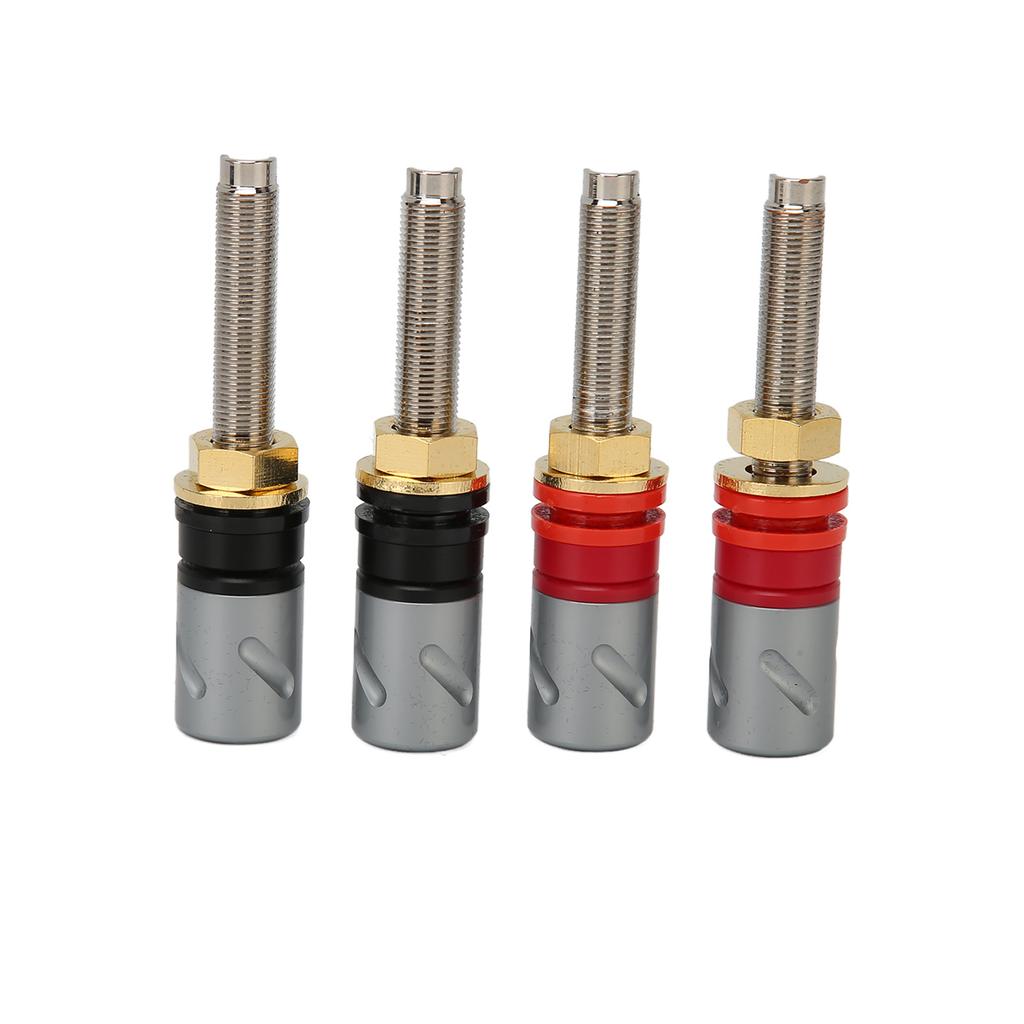 4 Pcs Banana Plug Connector Pure Copper 4mm Rhodium Plating Banana Plug Binding Post Connector for S