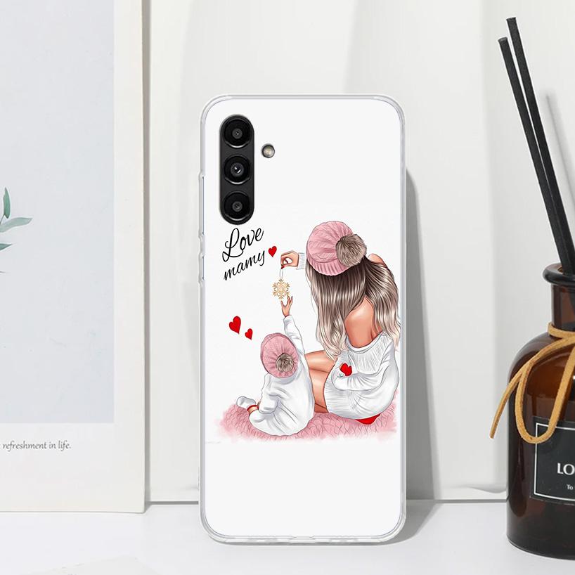 Mom Baby Girls Phone Case For Samsung Galaxy A17 A37 A57 A16 A26 A36 A56 A15 A25 A35 A55 A14 A24 A34 A54 A13 A23 A33 A53 A07 Gal