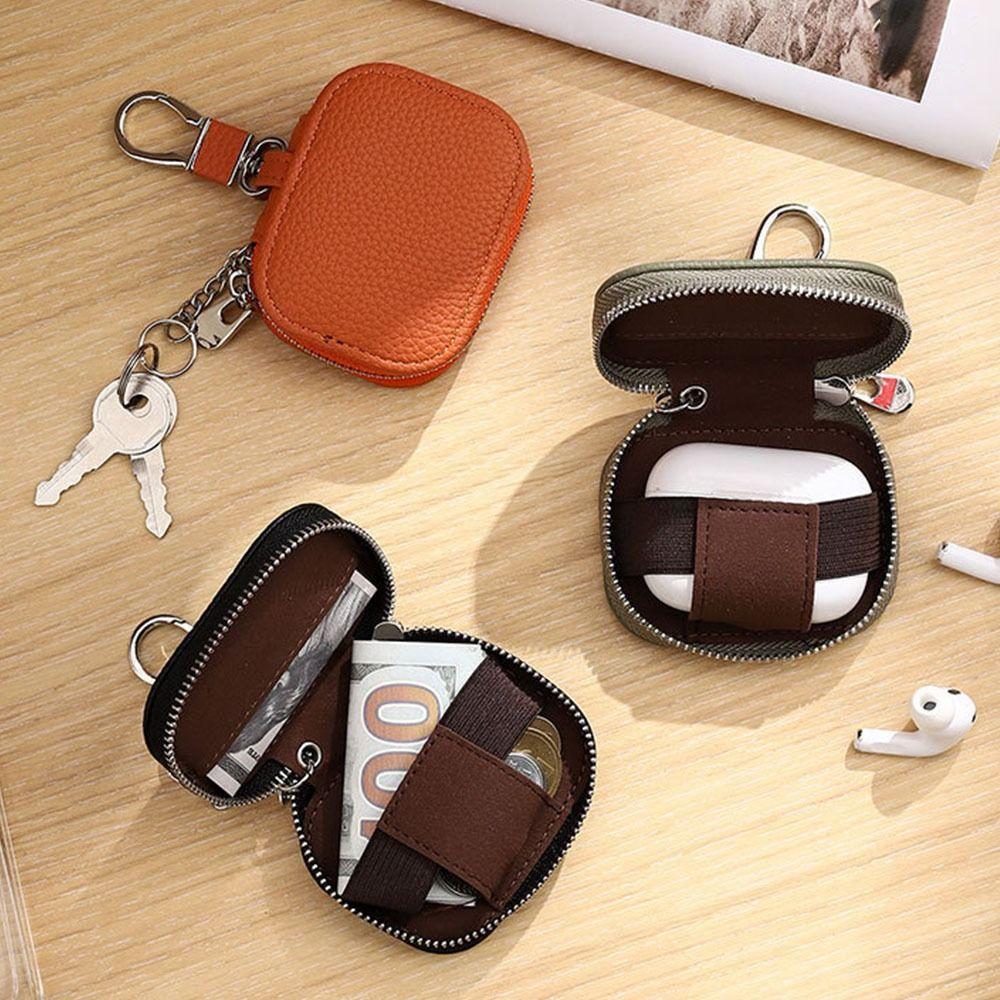 New Waist Hanging Key Wallets PU Leather Portable Earbud Carrying Case Protective Case Universal Multi Functional Storage Bag