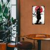 Japanese Samurai Vintage Metal Plate Living Room Decoration Painting Metal Wall Art Plaque Retro Tin Sign Bar Pub Home Decor