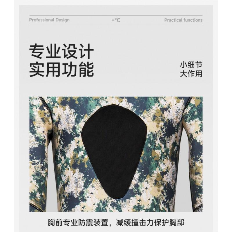 3mm Neoprene Wetsuit Separates Camouflage Dive Suit Surfing Snorkeling Swimming Mens Thermal Water Sport Gear