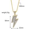 New Hip Hop High-end Shining Lightning Rhinestone Pendant Necklace Women’s Fashion Party Jewelry Gift