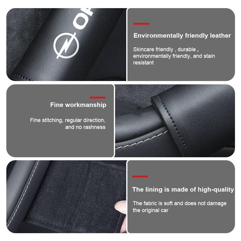 For Opel Car Door Inner Handle Non-slip Leather Protector Sleeve Case Vectra Zafira Meriva Mokka Grandland Vivaro Antara Ms3