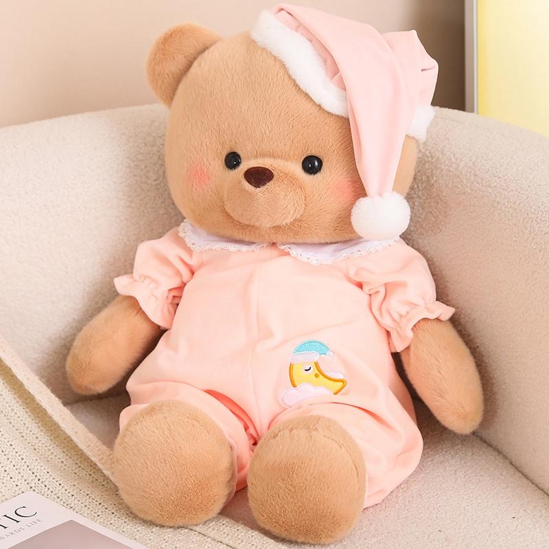 40/65CM Kawaii Good Night Bear Wear Pajamas Doll Plush Cute Toy Pig Rabbit Doll Birthday Gift Pillow Home Living Room Bedroom