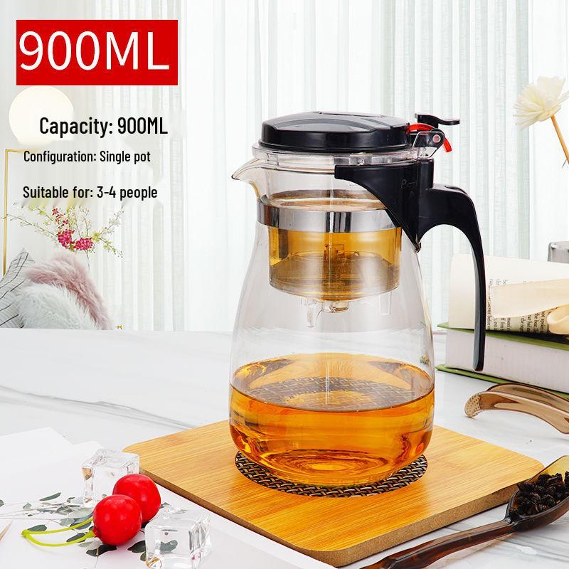 Elegant Multi-purpose Teapot with One-key Filter - Glass Tea Brewing Set & Gift with Custom Logo Print