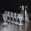 6pcs/7pcs Set Small Wine Glass One Beaker Glass Wine Dispenser Wine Pot Spirit Baijiu Cups Wine Set Household Mini Shot Glasses