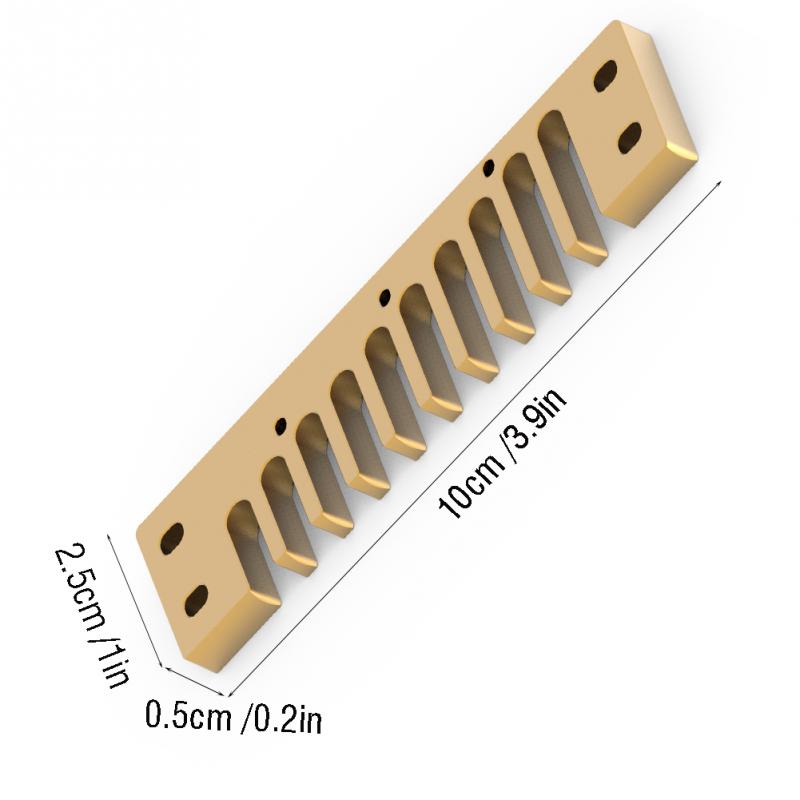 3 Colors Aluminum Alloy 10 Holes Comb Harmonica Part for Marine Band Crossover and Deluxe