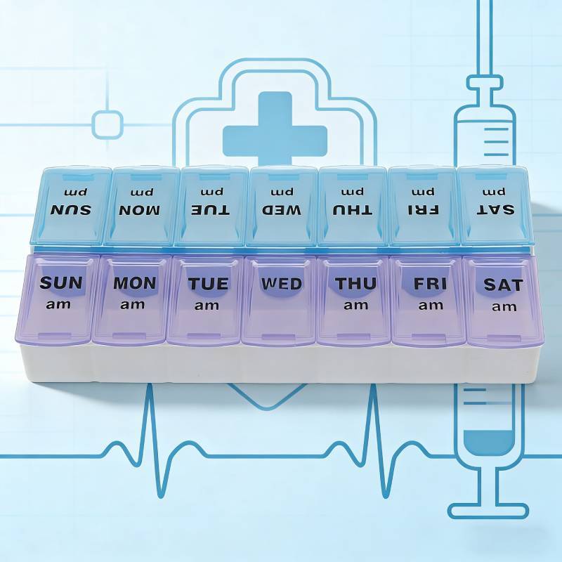 Modern Simplified Plastic Pill Box With Sealed Lids And Multigrid Storage For Daily Medication