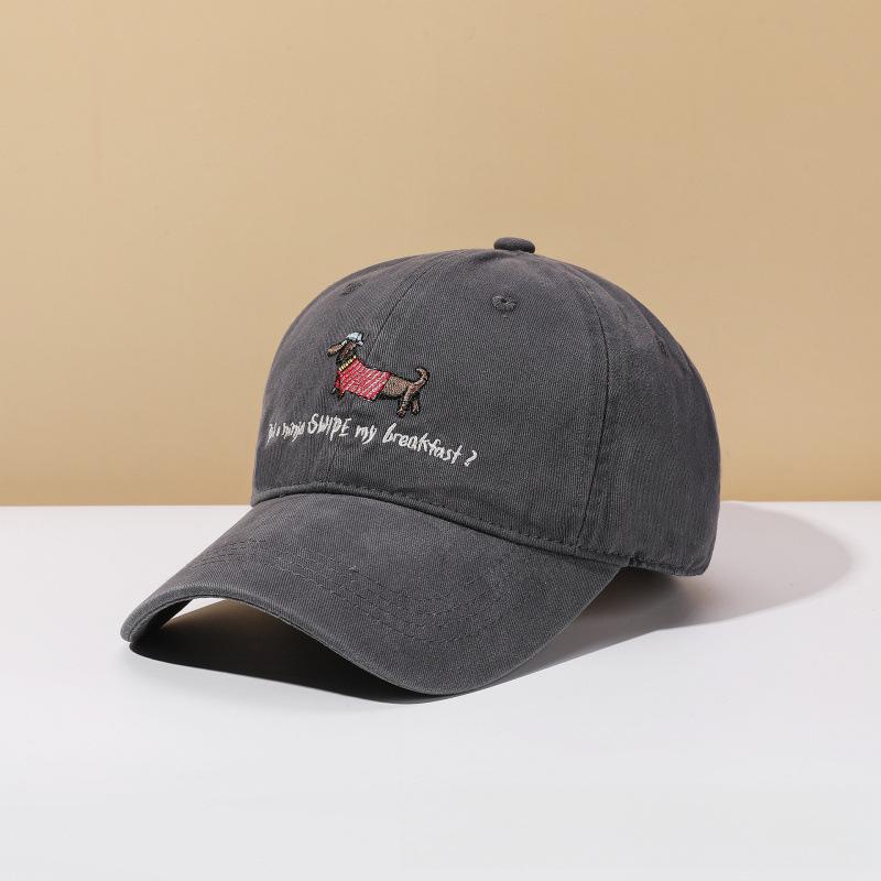 Dachshund Spring And Summer Baseball Cap Women'S Versatile Big Head Circumference Showing Face Small Cap Soft Top Hat