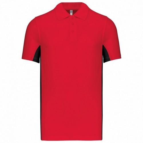 Kariban Camisa polo masculina Flag Polycotton Piquê S branco/vermelho