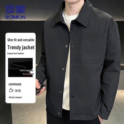 Men's Autumn Casual Solid Shirt-Collar Jacket