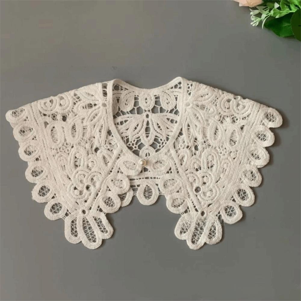 

Вязаный Съемный Воротник Хлопковый Воротник Рубашки Модные Аксессуары Ажурная Шаль Рубашка белый