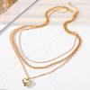 Heart Shaped Pendant Necklace Fashionable Charm Temperament Three Piece Necklace Girl Student Necklace Dinner Personality Sexy Sweater Chain Set
