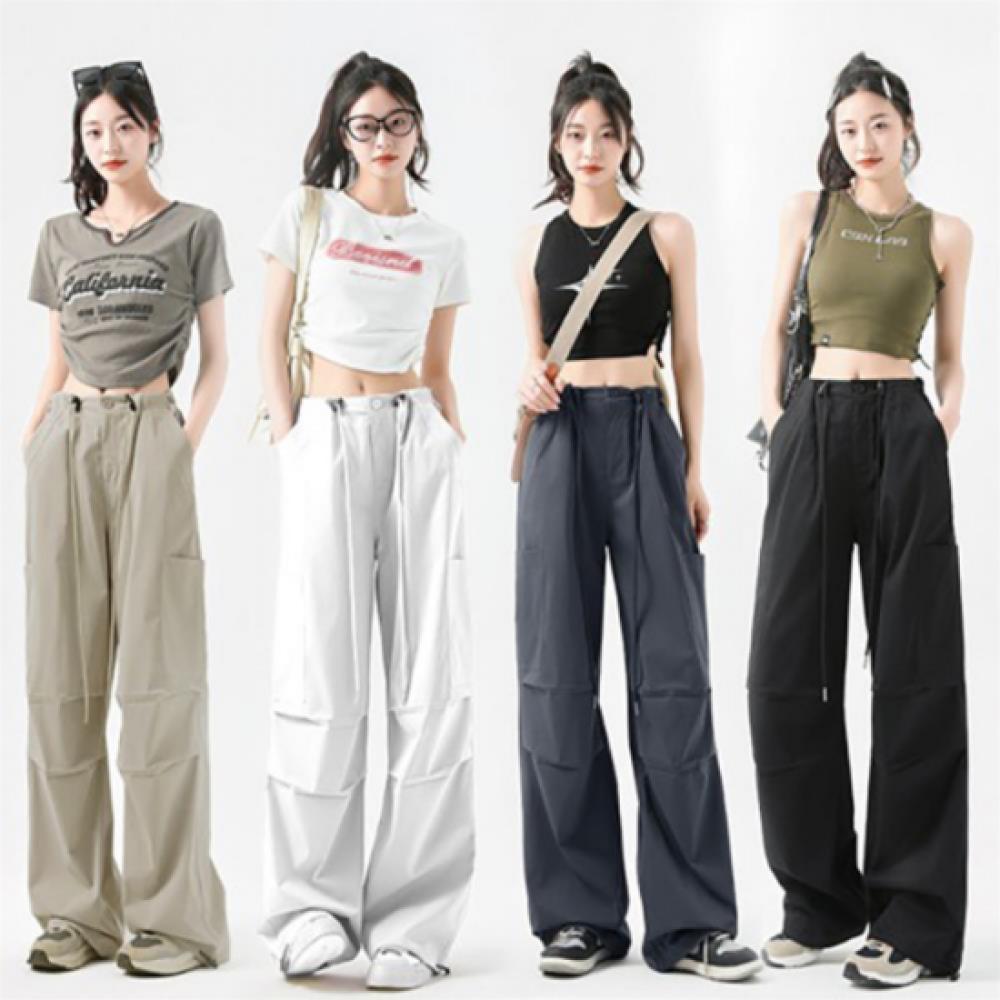 New ArrivalS Open Run Women S Wide Cargo pantS With String Pocket