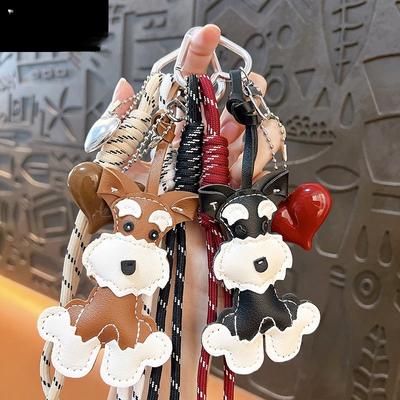 Creative New Leather Puppy Love Fringed Pendant Keychain Exquisite Bag Accessories Car Key Chain Wholesale