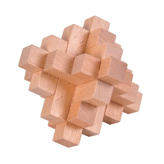 Classic Wooden Puzzle Cube Ball Kongming Luban Lock Brain Teaser Adults Toy