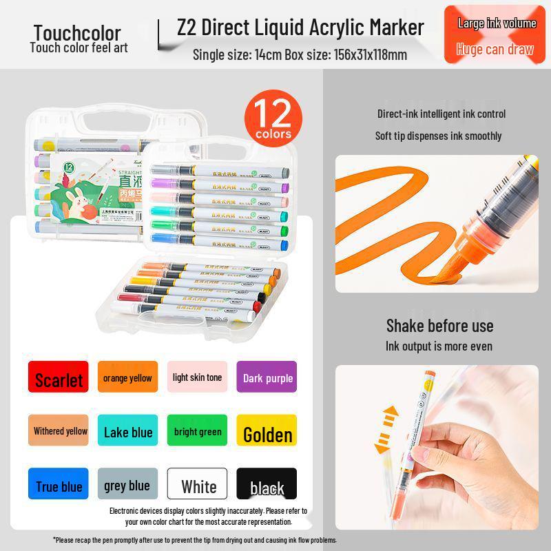 Набор акриловых маркеров TouchColor 120 цветов с мягким наконечником для детей