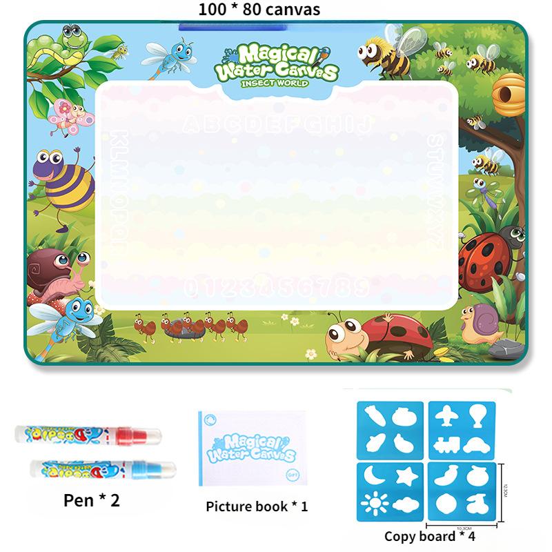 Magical Water Canvas Children's Learning Blanket Water Writing Cloth Repeated Graffiti Water Painting Blanket Large Watercolor Graffiti Pad