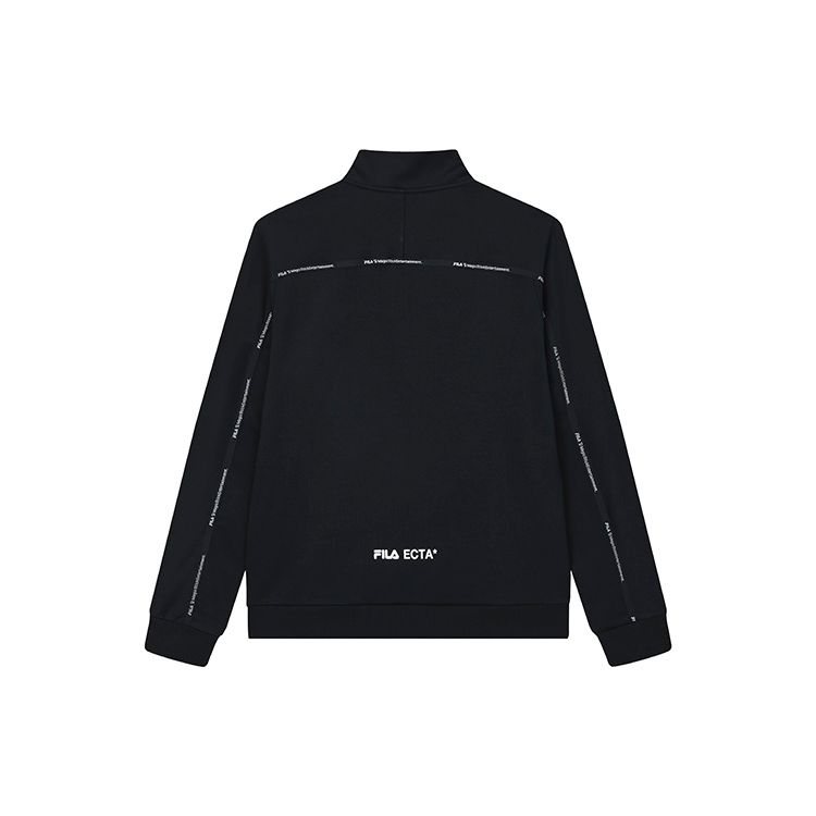 FILA X MAGIC STICK Collaboration Solid Color Stand Collar Casual Zip Long Sleeve Jacket Men jackets Black F11M329502F-BK