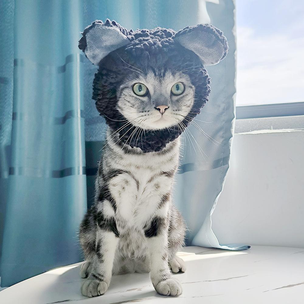 Pet Hood Cute Dog Teddy Dress Up Sunflower Cat Headgear Wig Cat Hat
