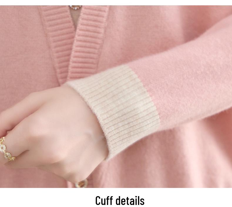 2025 Mom's Stylish Knitted Base Sweater for Middle-Aged Women - Autumn/Winter Two-Piece Look