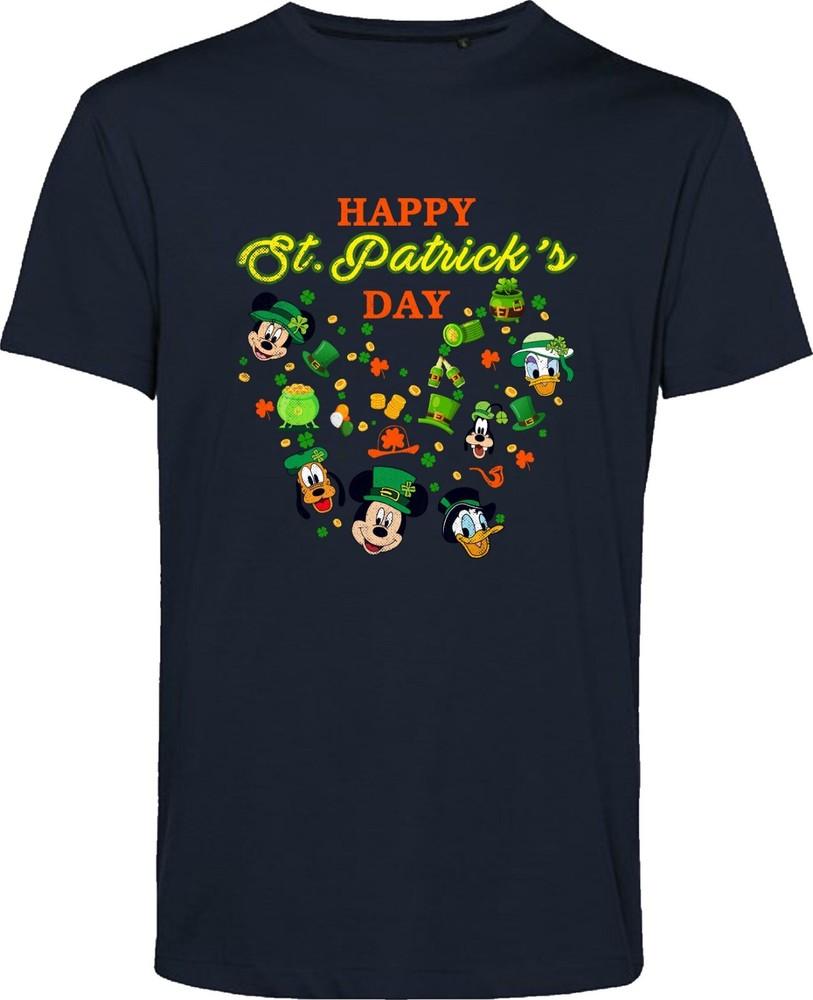 St Patricks Day T Shirt Mickey Minnie Mouse Shamrock Vintage Cartoons Gift Top S