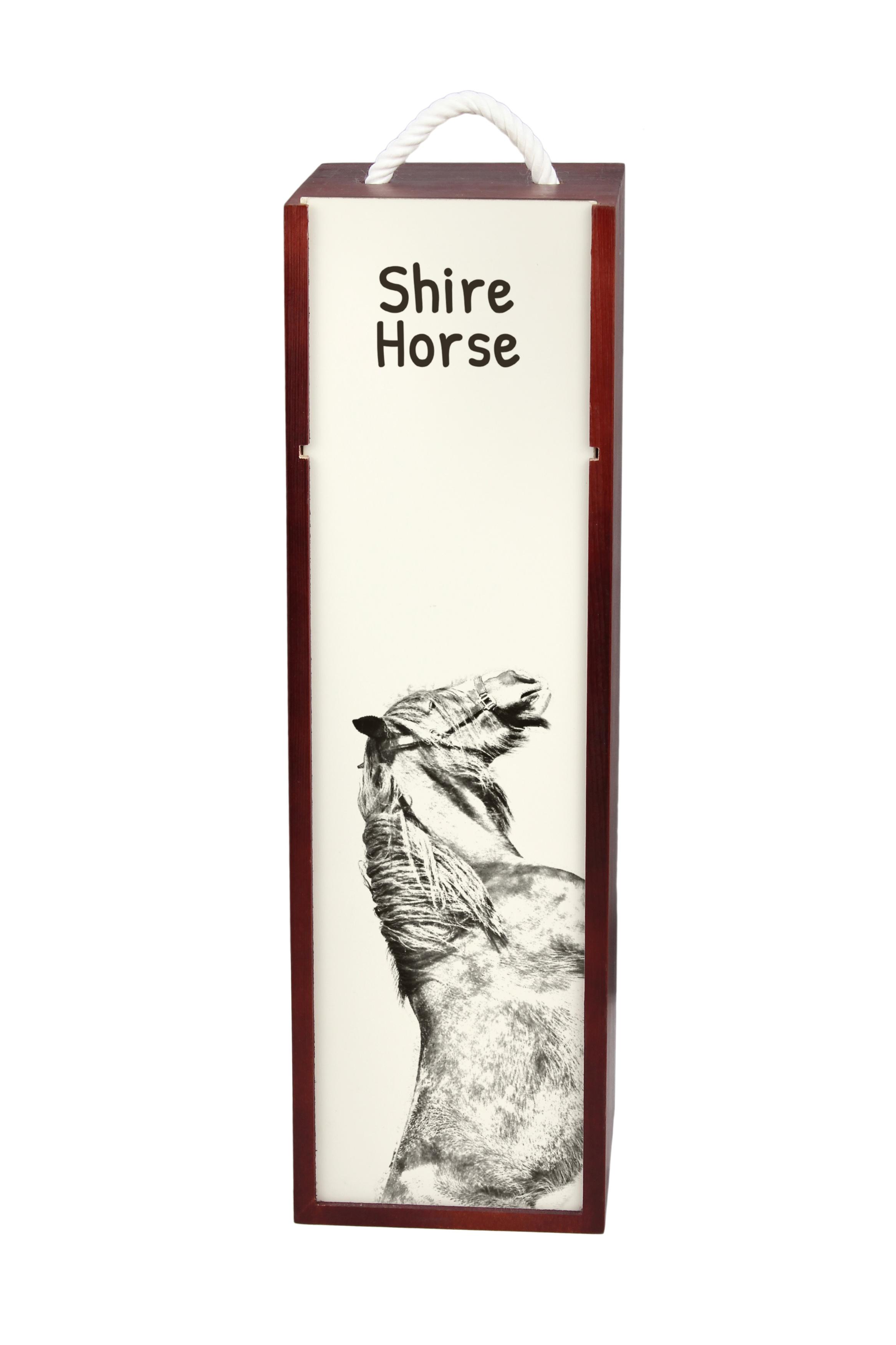 

Shire - wine box with a horse, alcohol box with graphics, personalized gift box from the Art-Dog brand коричневий