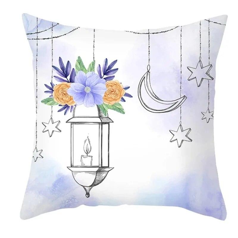 Eid Mubarak Pillowcase Moon Star Lantern Pillowcase Decoration