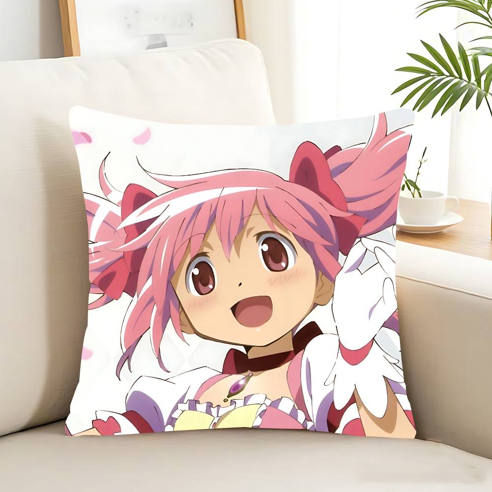 Cute Anime Puella Magi Pillow Case Removable Washable Cushion Cover – All-Season Soft Linen