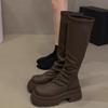 [Exclusive link] Thick-soled boots but knee-thin knight boots 2025 autumn and winter new tall tube pile length
