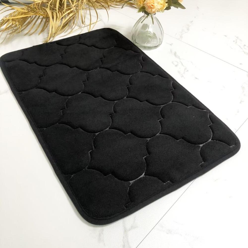 

Утолщенный коврик для ванной комнаты из кашемира, нескользящие ковры для ванной, коврик для пола в ванной, коврик для двери в душевую, пена с эффектом памяти, 3D-подкладка 400mm*600mm чёрный