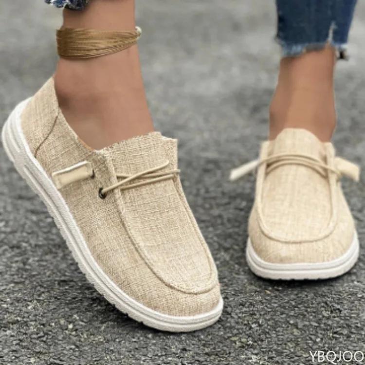 Dámské 2025 Jarní Módní Protiskluzové Baleríny Pohodlné Plus Size Plátěné Baleríny Dámské Lehké Pohodlné Nazouvací Ležérní Boty