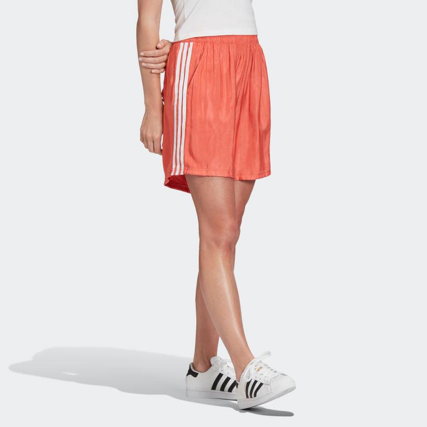 adidas Originals Satin Shorts Three Stripes Sports Shorts Women Shorts Red FM2631