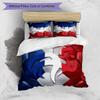 France Football Printed Bedding 3 Piece Set Cozy Breathable Bed Cover Set as Housewarming Holiday Gift