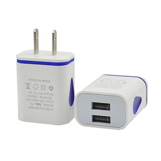 Dual USB Ports 5V 2.1A US/EU LED Light Plug Wall Home Travel Charger
