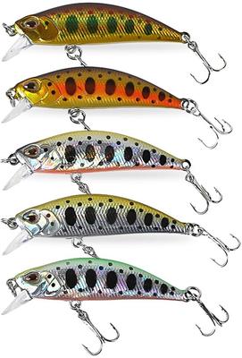 Night Army Fishing Tackle 5g Trout Minnow Lure Set Heavy Sinking Type for Stream and Pier Light Game Fishing (5 Colors) (Yamame Color)