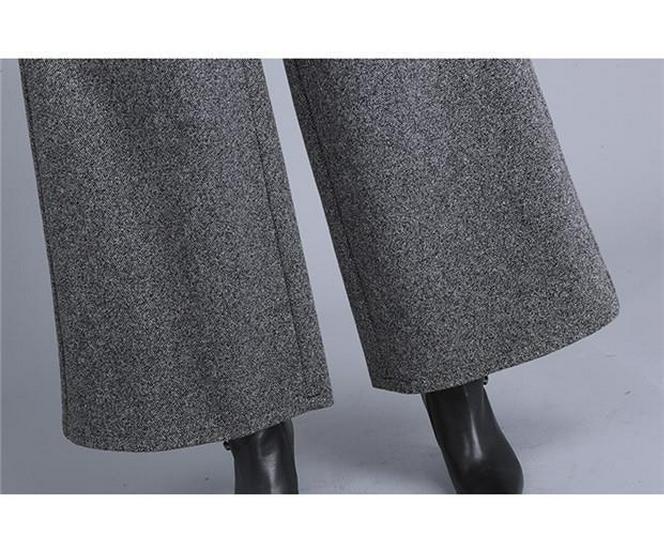 High Waist Wool Flared Wide-Leg Trousers for Autumn/Winter