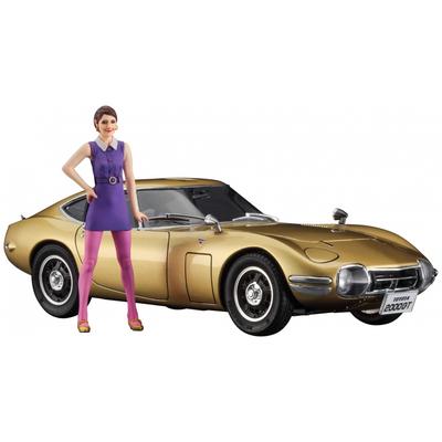 Hasegawa 124 Toyota 2000GT Gold W60's Girls Figure (Resin) Plastic Model SP533