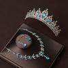 Wedding Necklace Earrings Rhinestone Set Crystal Royal Crown Wedding Princess Accessories