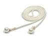 Chic Weave Waist Rope 2PCS with Artificial Pearls Laceup Waist Cord Belt for Unique Fashion Women Daily and Holiday Wear