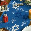 Artoid Mode Blue Hexagram Hanukkah Table Runner, Star of David Je Menorah Passover Holiday Kitchen Dining Table Decoration for Indoor Outdoor Home