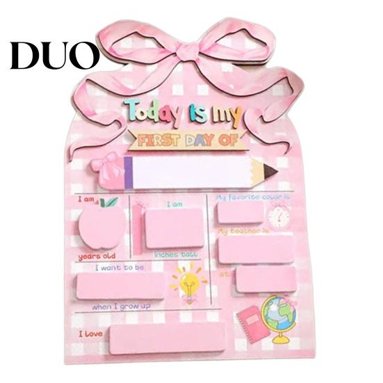 Wooden Message Center First Day of School Sign, Reusable Chalkboard Sign for Kids, Back Small Hanging Board to Decorations Supplies Kindergarten
