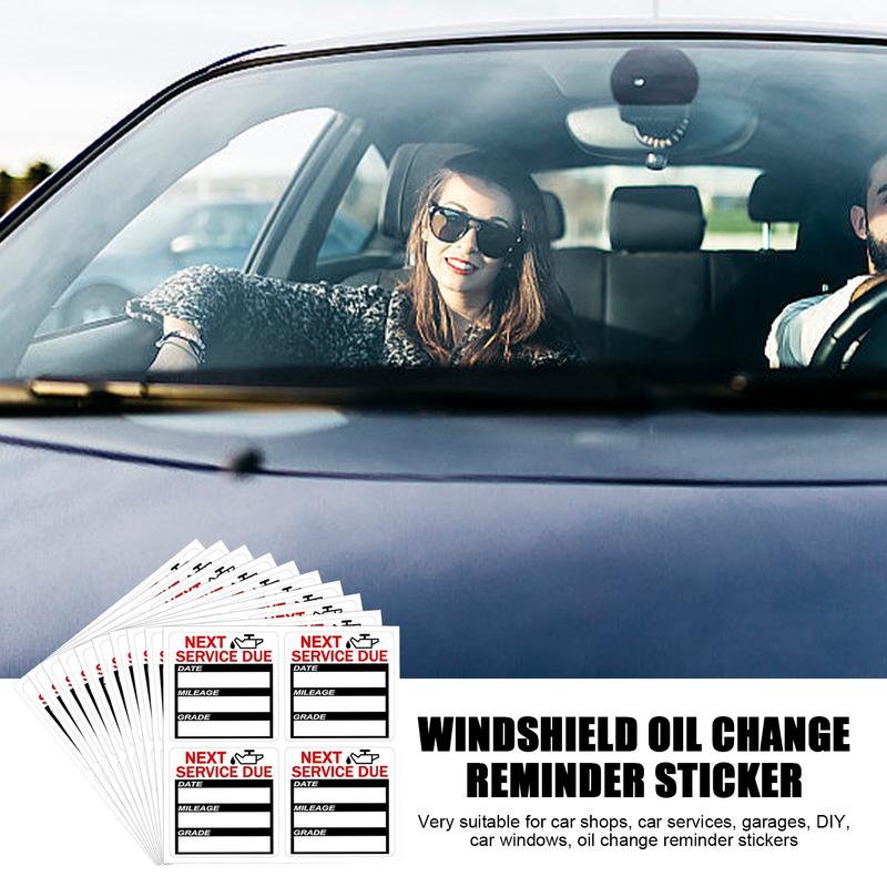 Oil Change Window Stickers 40PCS 2x2 Inch Service Reminder Stickers Windshield Stickers Next Service Due Labels Easy To Write On